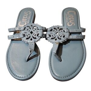 Circus by Sam Edelman Womens Cherri Blue Thong Sandals Flat Slides Size 9
